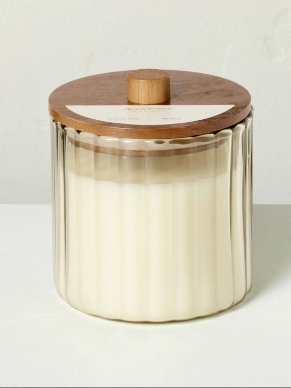 Hearth and Hand Sea Salt 2 wick Scented Candle in Ribbed Glass